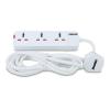 Geepas, Charge Multiple Devices With Child Safe, Extra Long Cord And Over Current Protected, 13A, 3 Way Extension Socket, GES58011-29562-01