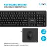 Pawa Keyboard And Mouse, Mouse Pad, 3 In 1 Wireless Desktop Pack, PW-KMP24BTW-BK-28557-01