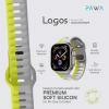 Pawa Lagos Water And Sweat Resistant Limited Edition Premium Soft Silicon Straps, Grey And Yellow-19225-01