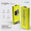 Pawa Lagos Water And Sweat Resistant Limited Edition Premium Soft Silicon Straps, Grey And Yellow-19224-01