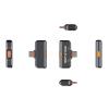Hollyland Lark M2S, Wireless Lavalier Microphone Mini Combo Titanium Clip, 300m Range, Compatible With iOS And Android, Black-35101-01