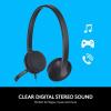 Logitech H340 USB Computer Headset, Stereo Sound, Noise Cancelling Mic, Black, H340-36693-01