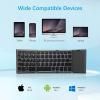 Portable Wireless Bluetooth Folding Keyboard, Ultra Slim Pocket Size, Rechargeable, for iOS, Android & Windows Tabs, Smartphones, with User Manual & USB Charging Cable - Black-54-01