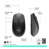 Logitech M187, 2.4 GHz Wireless Connection, 1000 Dpi, Full Size Ambidextrous Curve Design, Wireless Mouse, Black-30137-01