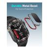 Moxedo Warrior Military Smart Watch With LED Flash Light 2.01 IPS HD Large Display, Bluetooth Calling, 100 Plus Watch Faces With Built In Compass, For Android And iOS, Black, Smart Watch, MX-SW013-BK-34063-01