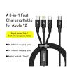 Baseus Rapid Series, 1.5m USB C To Micro USB, Lightning, USB Type C, 3 In 1 20W Fast Charging Cable, CAMLT-SC01-29395-01