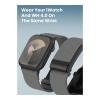 Moxedo Hybrid Fit Weave Nylon Braided Band Adjustable Replacement Strap Compatible For iWatch And Whoop 4.0 Wearable Health And Fitness Tracker, Gray, MX-FW012-GY-33085-01
