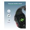 Moxedo Warrior Military Smart Watch With LED Flash Light 2.01 IPS HD Large Display, Bluetooth Calling, 100 Plus Watch Faces With Built In Compass, For Android And iOS, Black, Smart Watch, MX-SW013-BK-34060-01