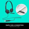 Logitech H340 USB Computer Headset, Stereo Sound, Noise Cancelling Mic, Black, H340-36696-01