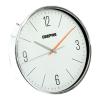 Geepas, Silent Non Ticking, Arabic Numeral Clock, Round Decorative Wall Clock, 3D Silver Dial Wall Clock, GWC26015-31168-01