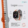 Pawa Lagos Water And Sweat Resistant Limited Edition Premium Soft Silicon Straps, Grey And Orange-19222-01