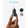 Anker PowerDrive Dual Port Car Charger 30W Fast Charging USB C USB A Black, A2741H11-36407-01