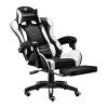 Deadskull, Computer Chair, Gaming Chair With Footrest And Headrest, White And Black-28829-01