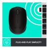 Logitech M171, 2.4 GHz Wireless Connection, 1000 Dpi, Wireless Mouse, Black-30118-01