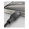 Moxedo 2 In 1 60W PD Interchangeable Cable USB A, USB C To USB C, 1.2m Braided Nylon Fast Charging Cable For All USB C Devices, Black, MX-NC044-34112-01