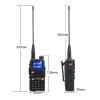 Baofeng UV-5RH 7W Walkie Talkie, VHF UHF 136-174MHz 220-260MHz 400-520MHz Tri-Bands 999Ch Frequency, 10km Range FM Walkie Talkie With Flashlight -30192-01