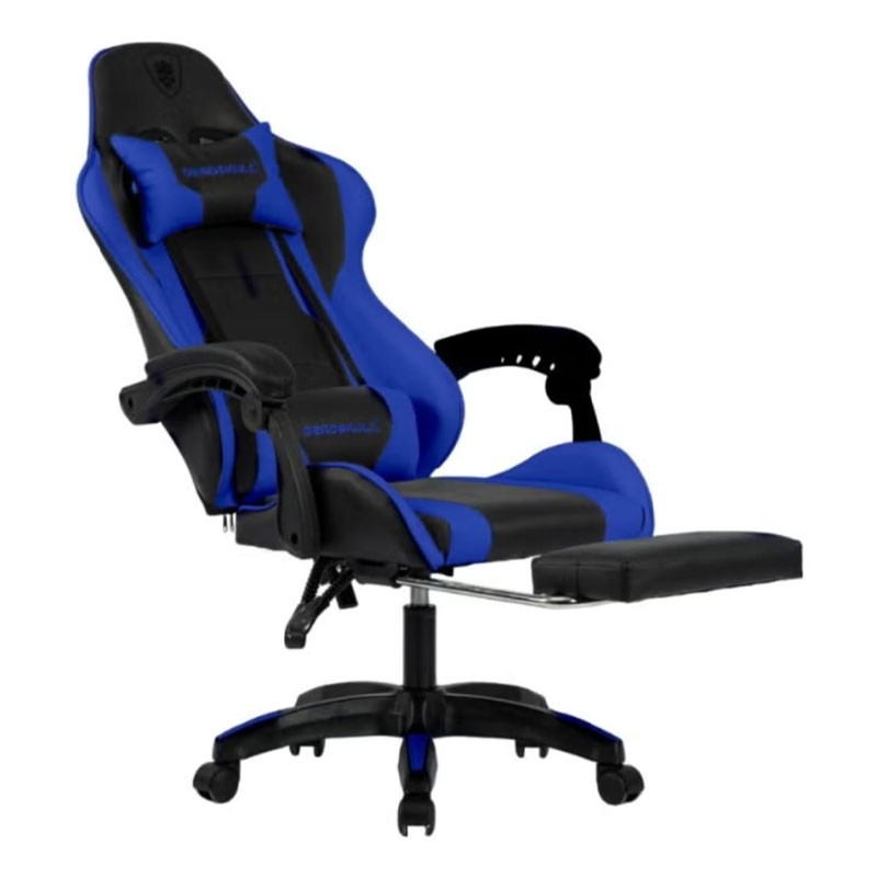 Deadskull, Computer Chair, Gaming Chair With Footrest And Headrest, Blue And Black-28837