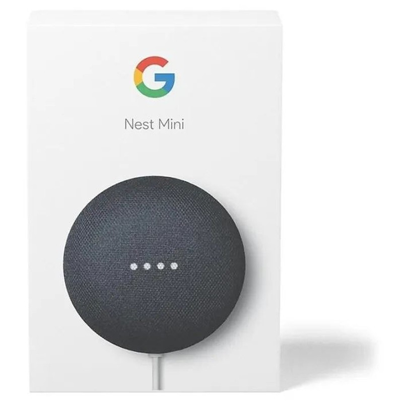 Google Nest Mini Smart Speaker, Voice Control, Charcoal, Nest Mini 2nd Generation-37637