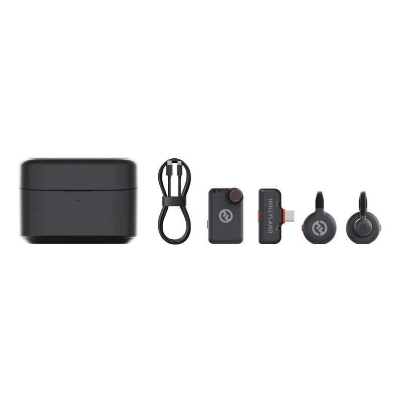 Hollyland Lark M2S, Wireless Lavalier Microphone Mini Combo Titanium Clip, 300m Range, Compatible With iOS And Android, Black-35098