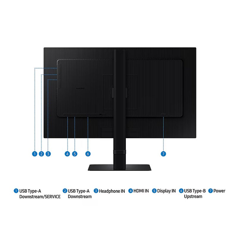Samsung S60D QHD ViewFinity, 24 Inch IPS 100 Hz Refresh Rate Display, Flicker Free, Eye Saver Mode, HDR10,  Flat QHD High Resolution Monitor, LS24D606EAMXUE -32098