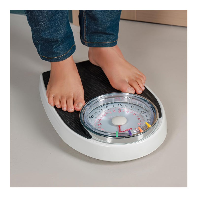 Geepas, Weighing Machine, 136 KG Capacity, Metal Construction, Leather Surface, Multi Purpose Mechanical Personal Scale, GBS46528UK-28823