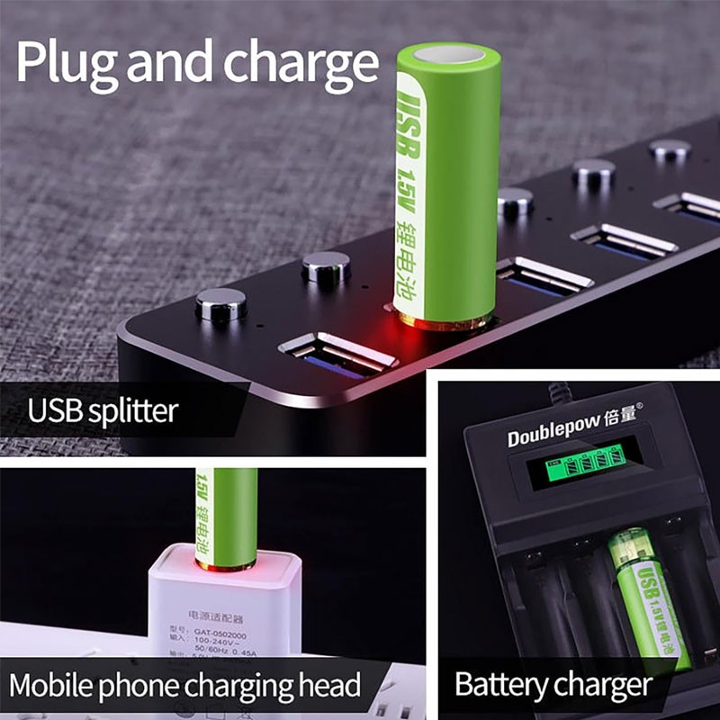 USB Rechargeable 1.5v Lithium AA Battery -11495