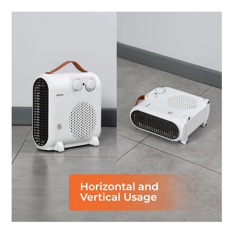 Geepas, Fan With 3 Modes, Cool, Warm, Hot, 2 Powers, 1000W And 2000W, Safety Fuse, 2000W Fan Heater With Adjustable Thermostat, GFH28547-29668