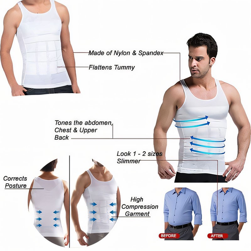 2 Pc Slim N Lift Slimming Shirt For Men ,Combo-5815