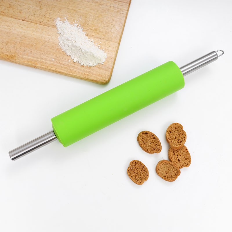 Royalford Stainless Steel Handle With Slicon Cover Rolling Pin-9447