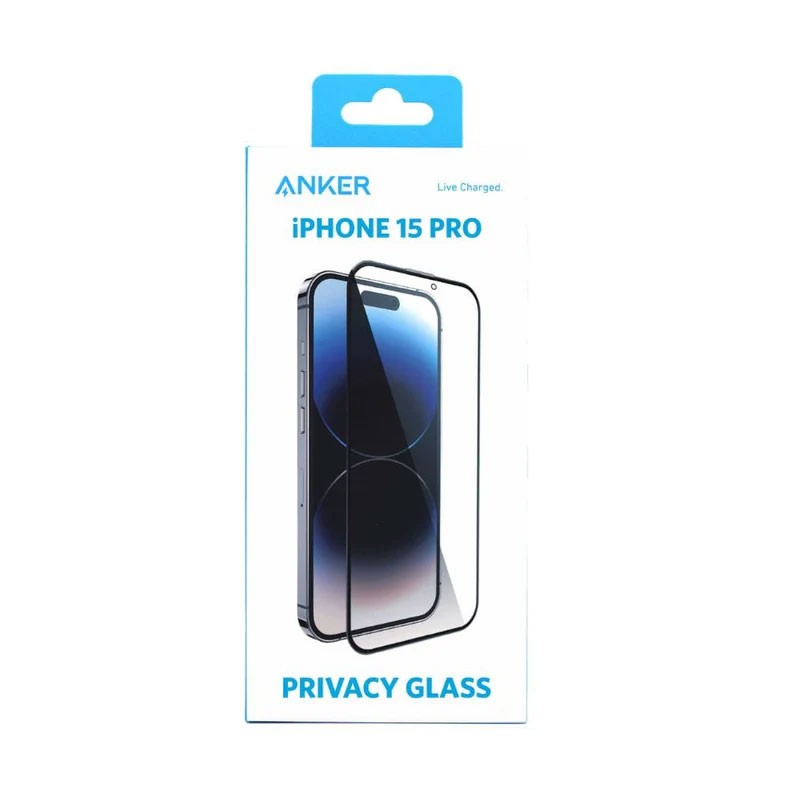 Anker iPhone 15 Pro Max Anti Fingerprint Privacy Tempered Glass Screen Protector-11910