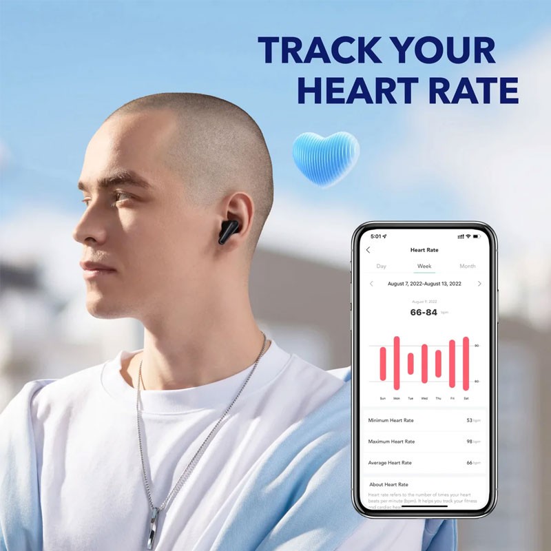 Anker Soundcore Liberty 4,Heart Rate Sensor,360 Degree Spatial Audio With Dual Modes,Wireless Charging And Fast charging,Multipoint Connection With Noise Cancelling True Wireless Earbuds-11234