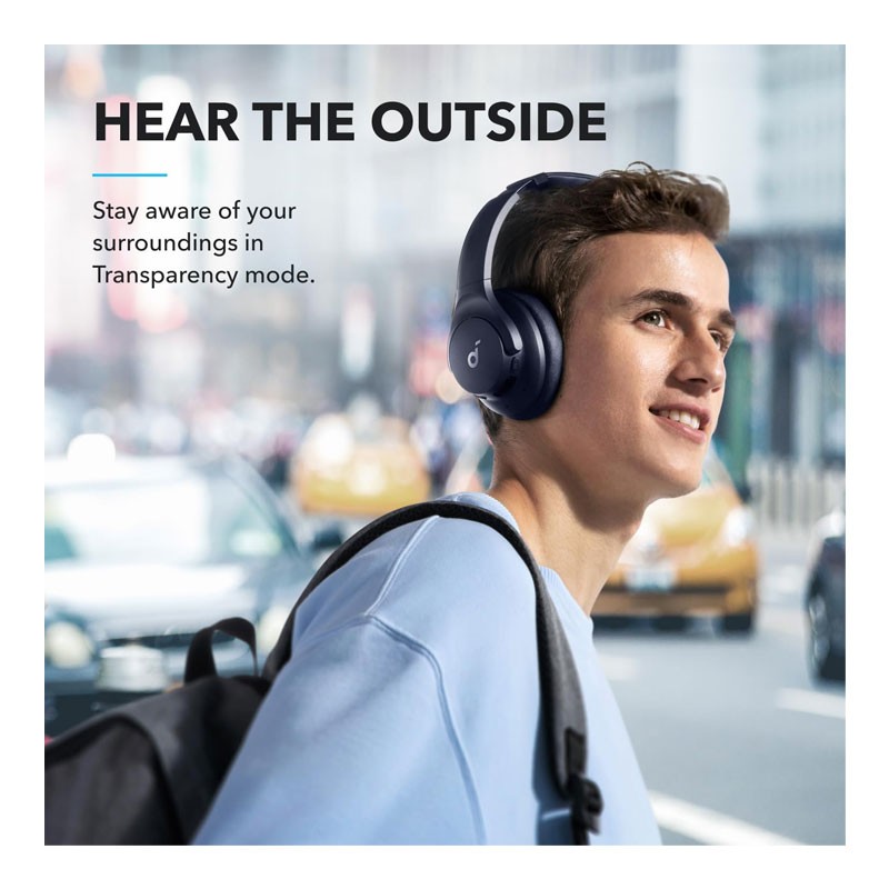 Anker Soundcore Q20i, Hybrid Active Noise Cancelling, 40h Playtime In ANC Mode, Hi Res Audio, Deep Bass, Personalization via App, Wireless Bluetooth Over Ear Headphones, Blue, A3004H11-29137