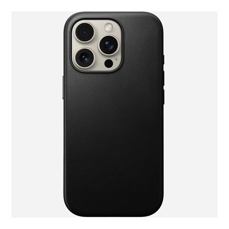 Nomad Modern Leather Case, 8ft Drop Protection, MagSafe And Wireless Charging Compatible, Protective Phone Leather Case For iPhone 16 Pro Max, BLack-34291