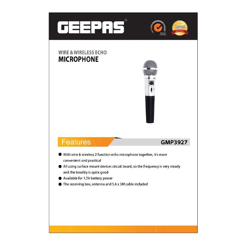 Geepas Professional Wireless Microphone, GMP3927-33743