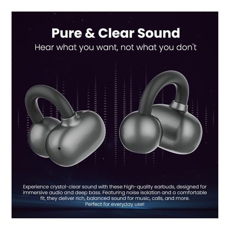 Moxedo True Open Ear Earbuds S8, Bluetooth 5.4 Earphones With USB C Case, Ear Hook Headphone, Active Noise Cancellation, 24H Battery, Lightweight Design For Running, Wireless Earbuds, Gray, MX-TWS017-32350