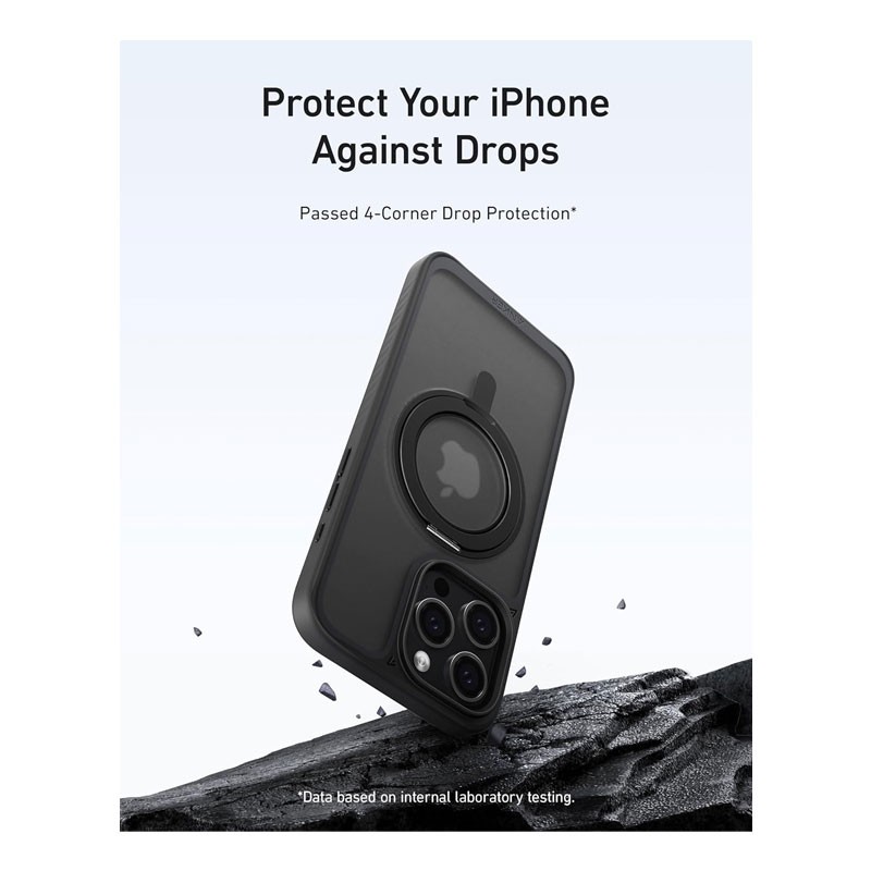 Anker, Anti Slip And Drop Proof Protective Cover With 360 Degree Ring Stand, Compatible With MagSafe, Magnetic Phone Case For iPhone 16 Pro Max, A90H1H0C-29247
