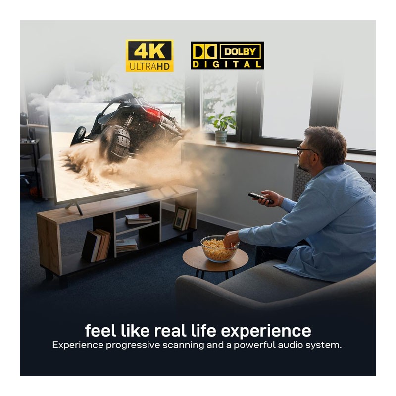 Geepas, Google TV, Dolby Audio, Built In Chromecast, Remote Control, HDMI And USB Ports, Licensed Contents And Pre Installed Apps, WiFi And Screen Sharing, 55 Inch Smart Ultra HD LED TV, GLED5506SGXHD-33573