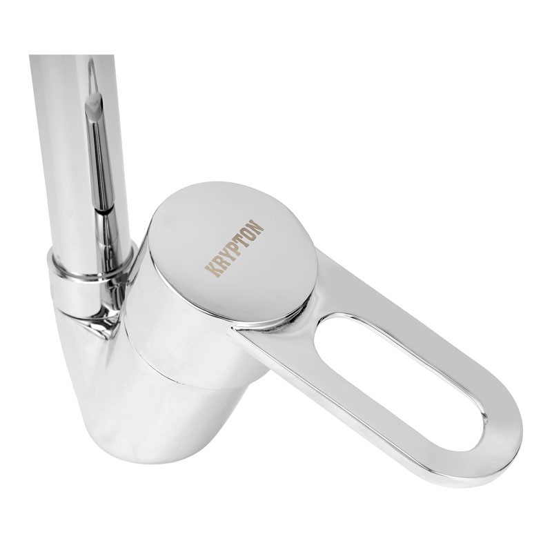 Krypton, High Quality Material In Chrome Color, Durable 40MM Ceramic Disc Cartridge, Leak Proof, 360 Degree Swiveling Spout, Hexa Series Single Lever Kitchen Mixer, KNSW6407-32613