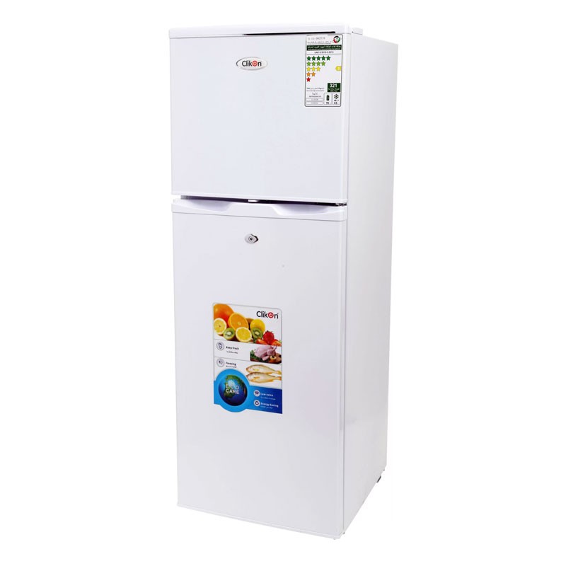 Clikon 138 Liter Refrigerator, Adjustable Shelves And Trays, Child Lock System, Moving Wheel, Double Door Fridge, CK6004-35213