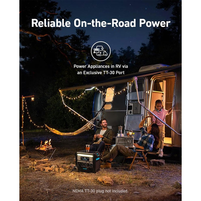 Anker Solix F2000, PowerHouse767, 2048Wh Battery Capacity, 12 Device Power Capacity, Mobile App Control, Overload Protection, Portable Power Station, A1780-28775