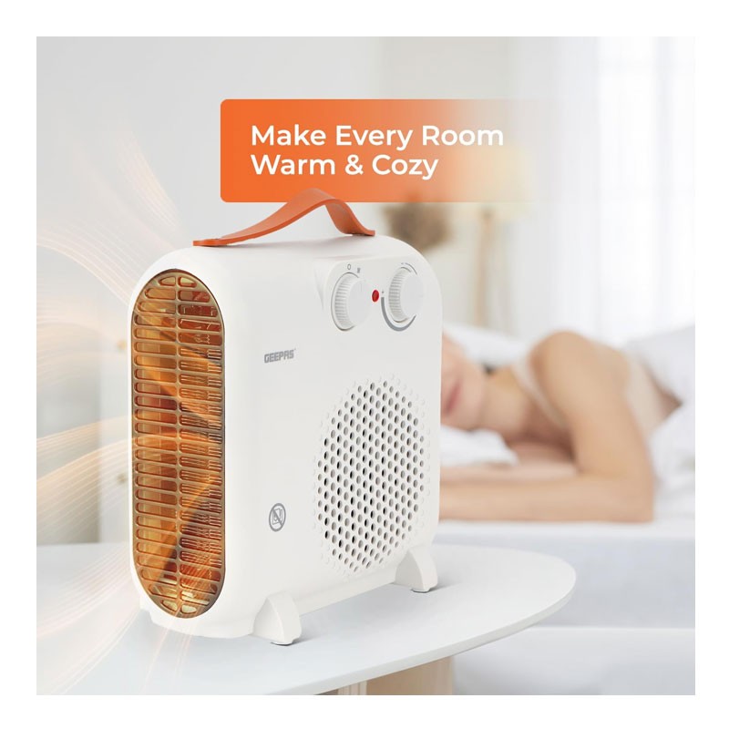 Geepas, Fan With 3 Modes, Cool, Warm, Hot, 2 Powers, 1000W And 2000W, Safety Fuse, 2000W Fan Heater With Adjustable Thermostat, GFH28547-29664