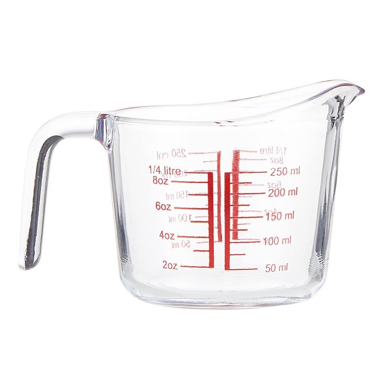 Royalford 250ML BRS Glass measuring Cup 1X48-687