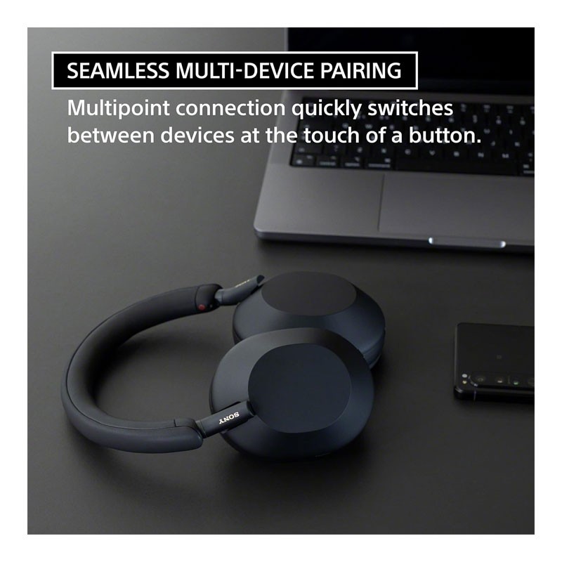 Sony WH-1000XM5, Up To 40 Hours Battery, Carrying Case, Best Active Noise Cancelling Wireless Bluetooth Over Ear Headphones With Mic For Clear Calling, Black-30320