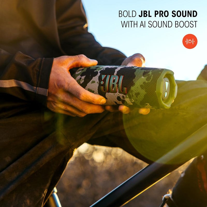 JBL Flip 7 Portable Waterproof and Drop-Proof Speaker, Bold Pro Sound with AI Sound Boost, 16Hrs of Playtime, and PushLock System with Interchangeable Accessories Black-36131