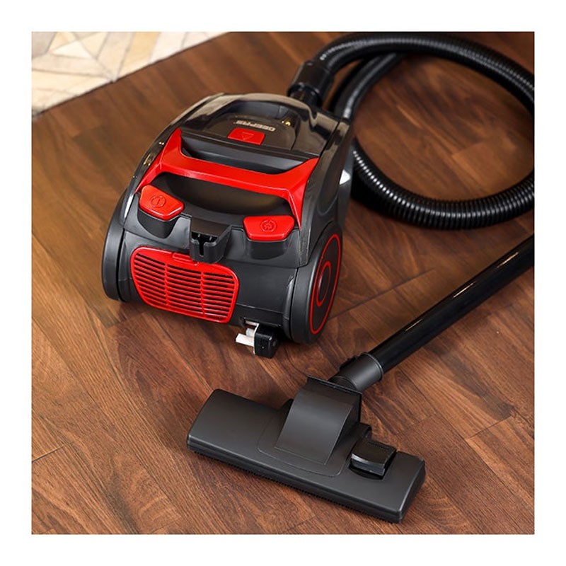 Geepas, 1.5l Dust Bag Capacity, Lower Noise Design, Flexible Hose, Handle Airflow Control, Pedal On And Off Switch, Automatic Cord Rewinder Function, Hepa Filtration System, 2200W, Cyclonic Vacuum Cleaner, GVC19035-31106