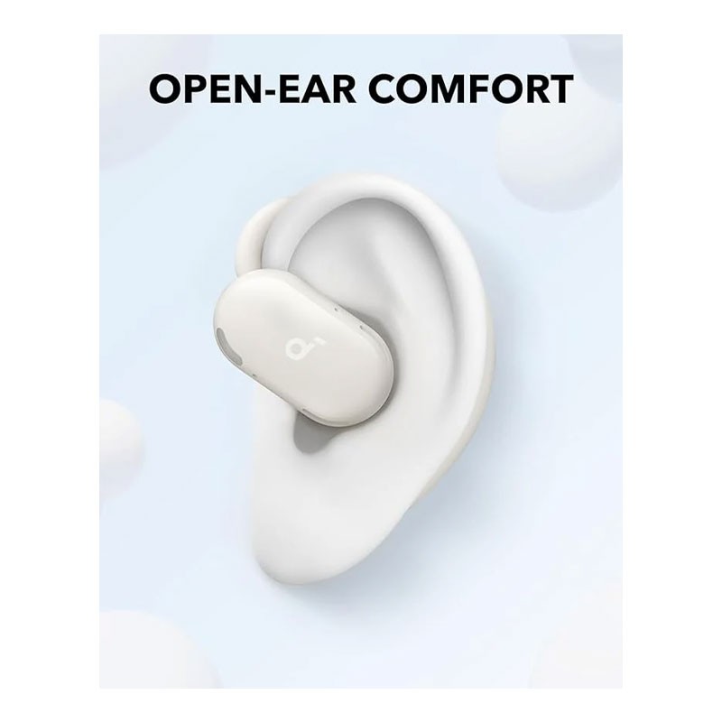 Anker Soundcore V20i, Adjustable Ear Hooks, Ultra Comfort, Snug Fit, Powerful Sound, Clear Calls, IP55, LED Lights, 36H Playtime, Multipoint Connection, Wireless Bluetooth Earbuds, White, A3876H21-29164