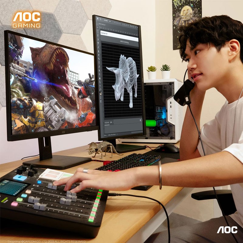 AOC, Pivot And Height Adjustable, Console Gaming Ready, AMD FreeSync, HDR10, 180Hz 1ms, HDMI 2.0, Display Port, Full HD 27 inch Gaming Monitor, 27G15N-28033