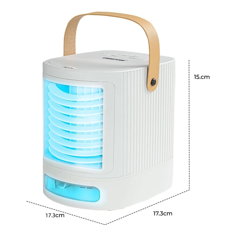 Geepas, 4 In 1 Personal Mobile Mini Air Conditioner, Fan, Humidifier With Multicolour LED Lights, 3 Speed Air Cooling Fan With USB, Desktop Cooling Fan, Portable Air Cooler, GAC16018UK-28705