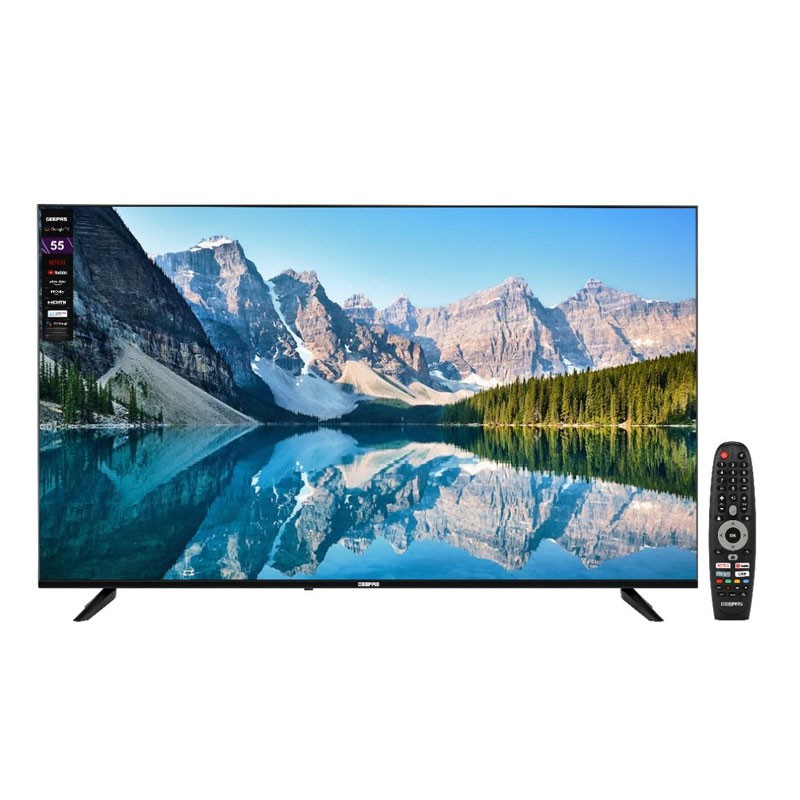 Geepas, Google TV, Dolby Audio, Built In Chromecast, Remote Control, HDMI And USB Ports, Licensed Contents And Pre Installed Apps, WiFi And Screen Sharing, 55 Inch Smart Ultra HD LED TV, GLED5506SGXHD-33568