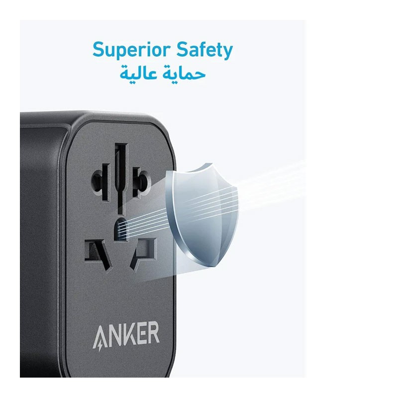Anker 65W Multi Port Travel Charger With 2 USB Ports And 2 Type C Ports, Black, A9213-32408